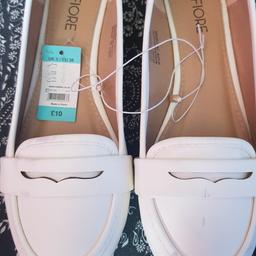 brand new with tags white shoes size 5 few marks where been kept in shoe box