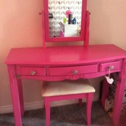 Designer Lawrence llewyn Bowen  dressing table.... It is used so has signs of wear.. Bought £150 stool needs a good clean as has been in garage but not damage.. Perfect for a little girl