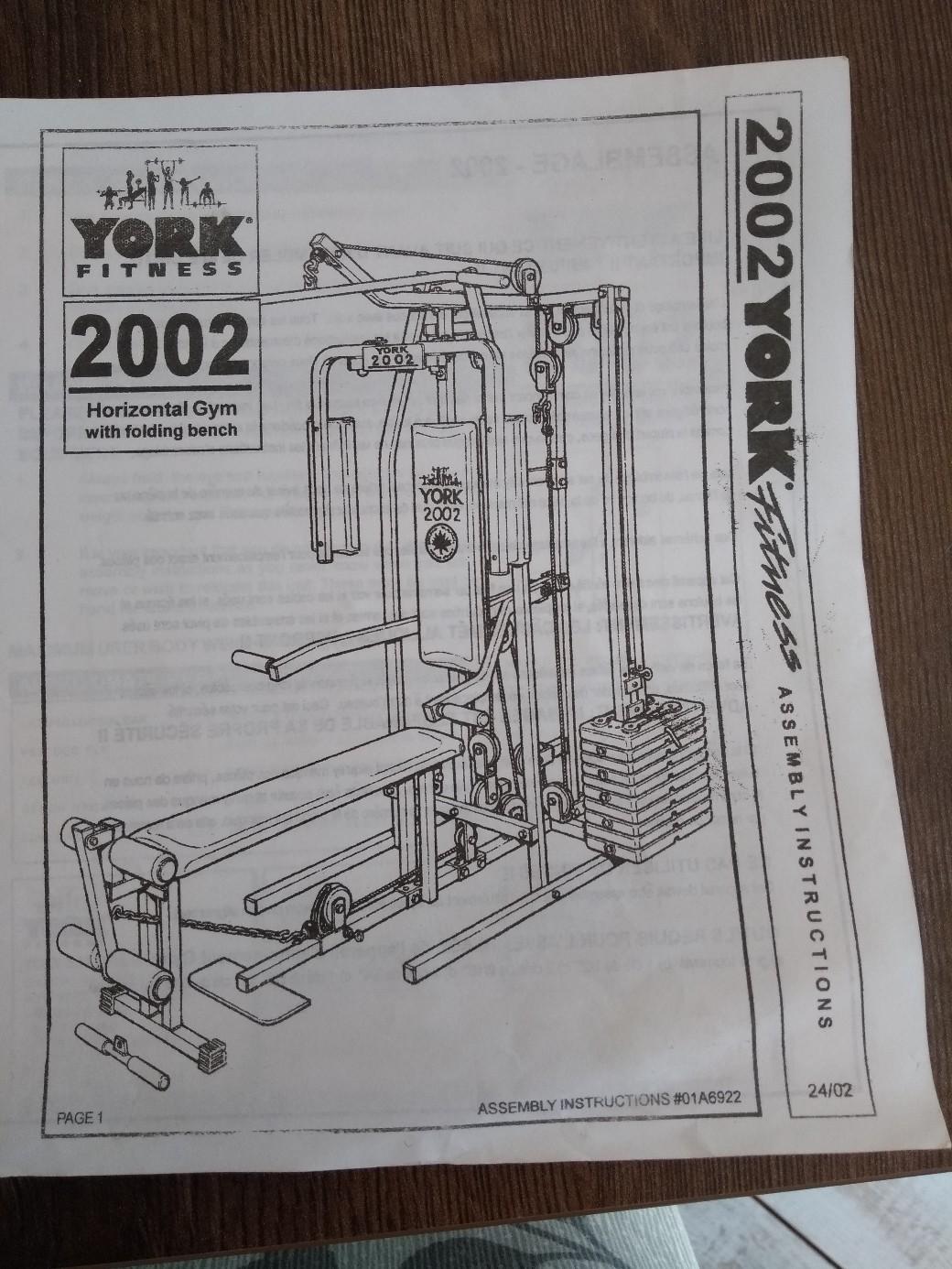 York 2002 best sale multi gym manual