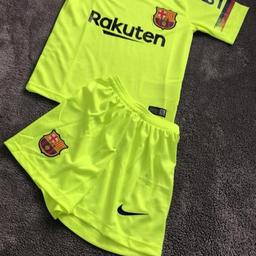 KIDS Barcelona away kit 
SIZE5/6    7/8   9/10   10/12
SHIRTS & SHORTS
ALL SEALED BRAND NEW WITH TAGS 
can post if necessary