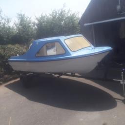 14ft boat, with engine bracket and trailer. 
Boat could do with new wood for the floor and
trailer could do with a paint and mudguard. Engine and fishfinder not included £450 no offers, need gone.