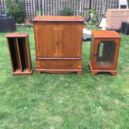 3 peace yew wood furniture tv cabinet cd stand stereo cabinet good condition