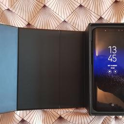 Samsung Galaxy S8 Duo Midnight Black 64GB. The phone is unlocked to all networks and is in good but used condition. It has 2 small cracks on the back top corners and one very little one on the bottom right, but none are visible if you put cover on the phone. Phone comes with original box and charger.