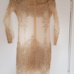 See through net gold embroidery size 8