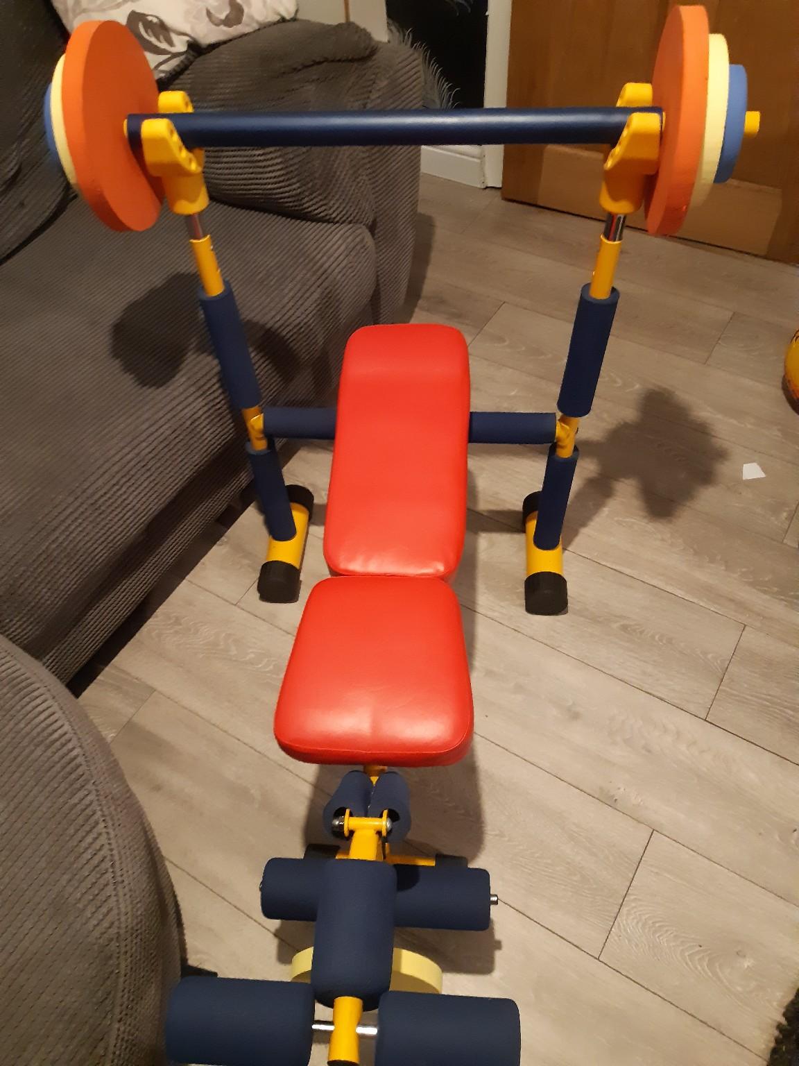 Kids weights bench hot sale