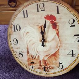 Kitchen wall clock with  chicken. 13 diameter. Collection only.