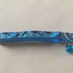 Brand new blue camouflage pattern cat collar, clip fastener. Cash and collection only, standish