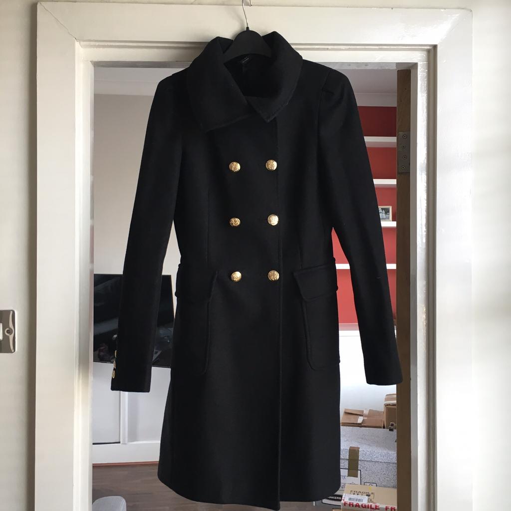 Black military shop coat zara