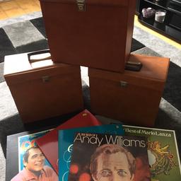 3 retro record box’s filled with records.... I haven’t gone through the records so don’t know what’s there.... the cases are original and in flawless condition. collection Birmingham or I can deliver for £1 a mile.... open to offers