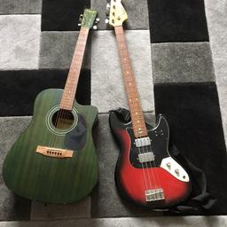Guitar and bass guitar for sale.... I got these in a house clearance so know nothing about them. Collection Birmingham or can deliver for £1 a mile