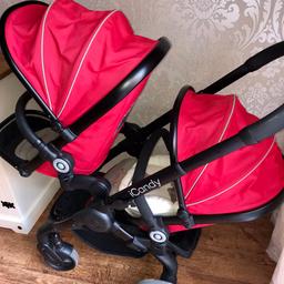 icandy peach 3 double pram. Can convert to single if needed.
In a used but great condition, comes with two toddler seats, two rain covers, two unisex colour cosy toes, two parasols, and a full bag of adapters so you’re able to have the pram in different set ups.

Collection from Warmsworth DN4 area, or delivery possible depending on location