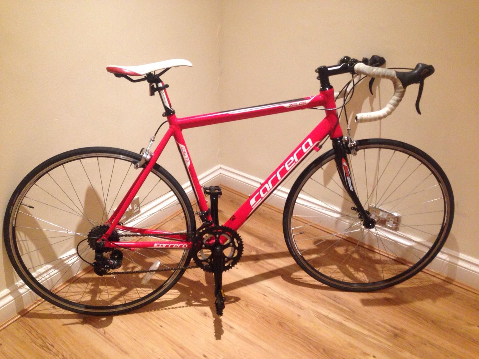 Carrera red road bike hot sale