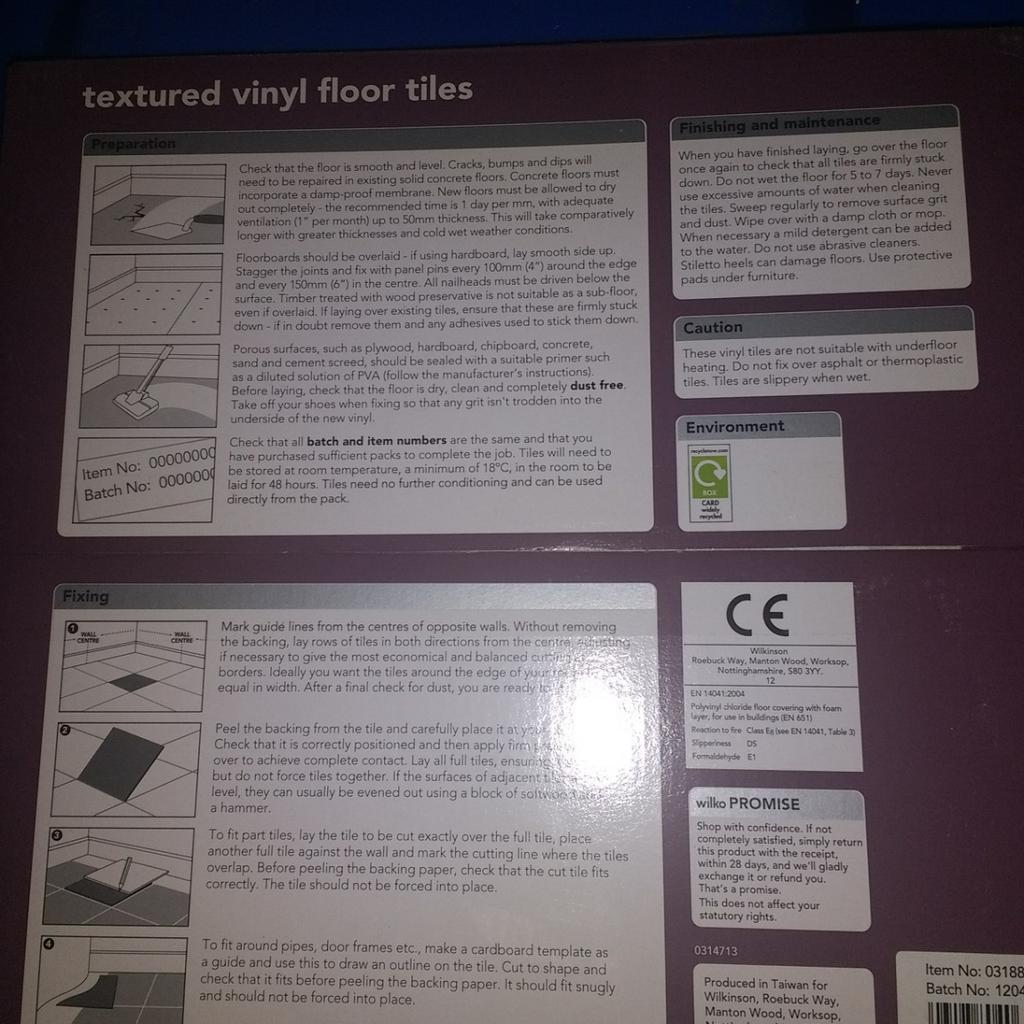 7 packs wilko self adhesive vinyl floor tiles in Rochdale for £3.00 for sale Shpock