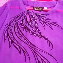 New Sz  beautifull purple blouse with sequinn embellishment  by BOBMACKIE