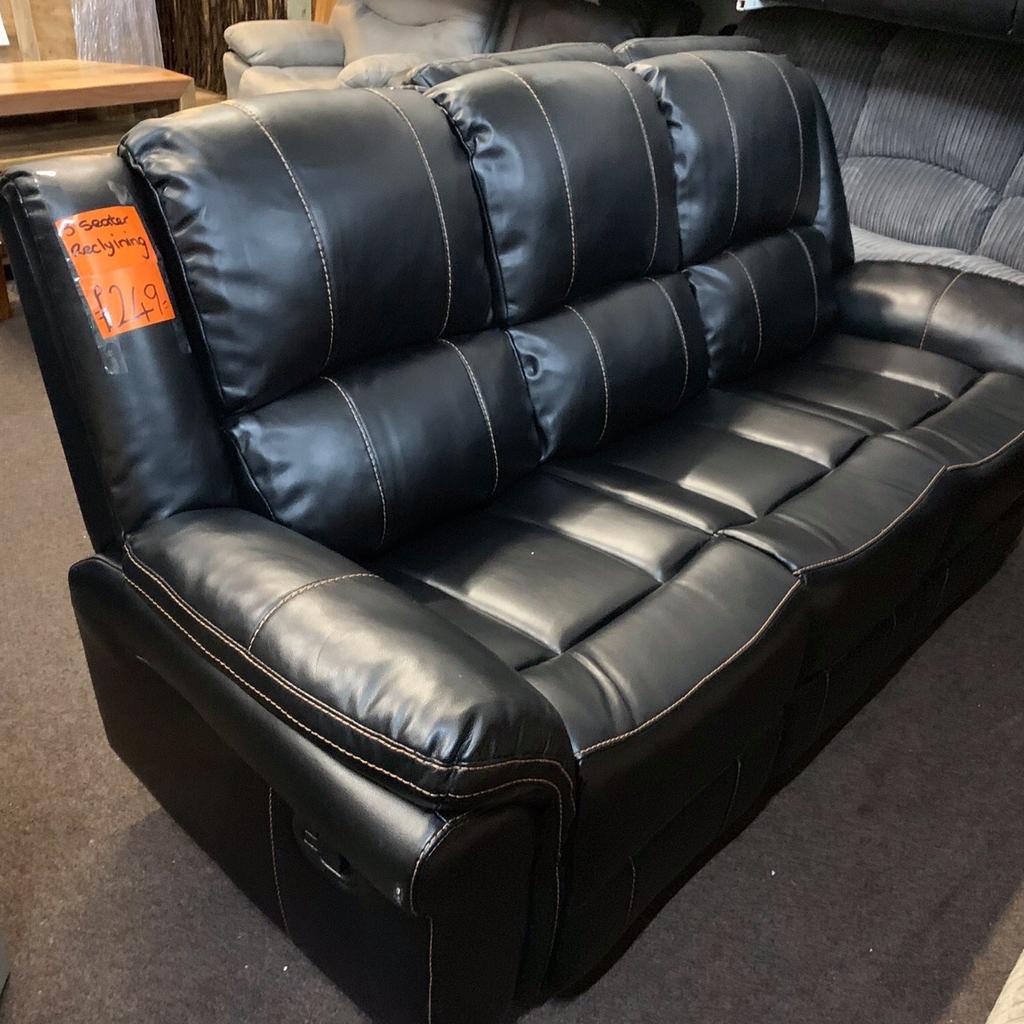 Black leather 3 seater sofa ( new ) in TF2 Telford for £249.00 for sale