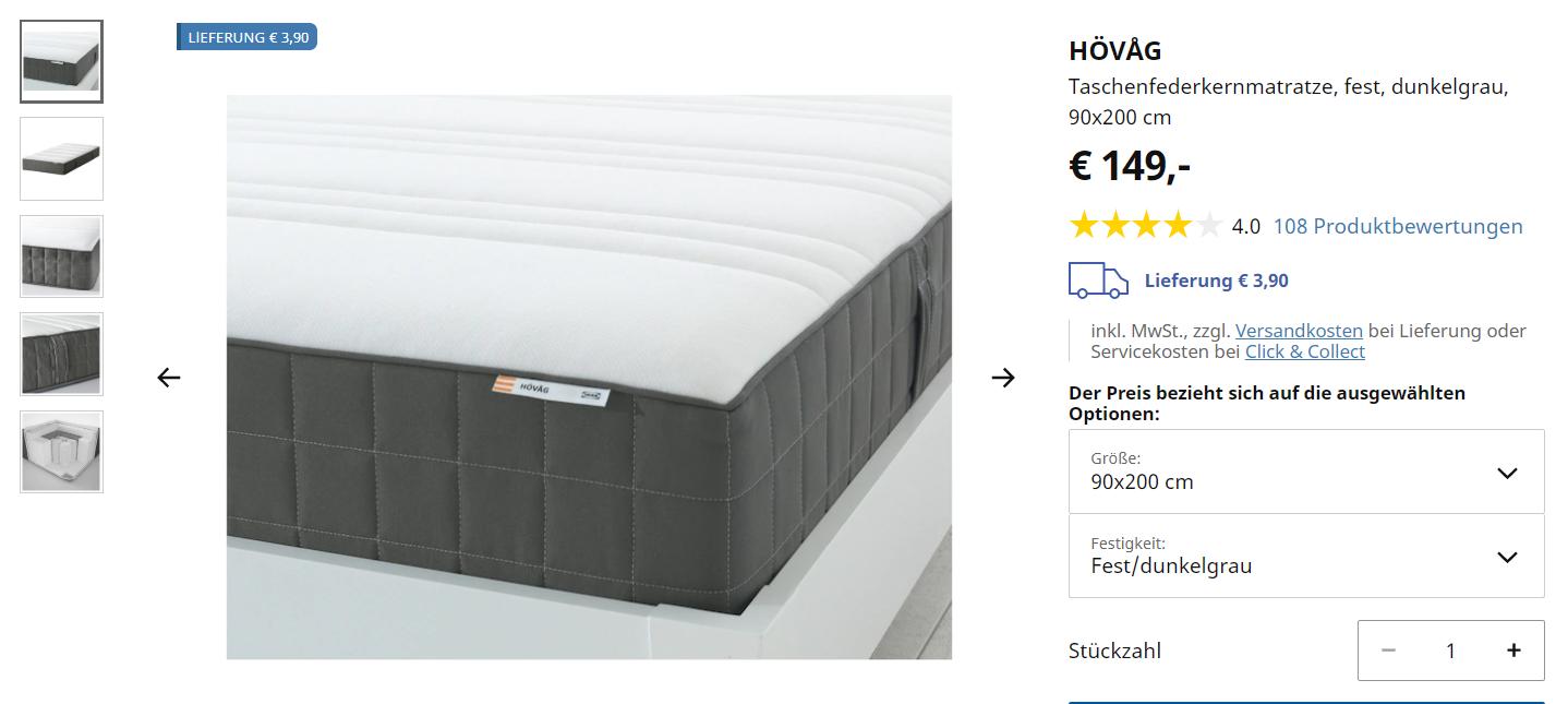 Hövag Ikea Matratze 90 X 200 In 8041 Graz For €5000 For Sale Shpock