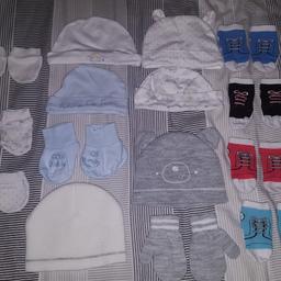 6 - Hats

4 - pairs of socks

3 - pairs of mittens

1 - set of gloves

1 - pair of booties

some never worn