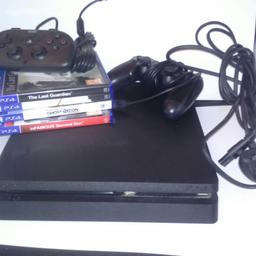 PlayStation 4 slim comes with 4 games all leads and 2x joypads perfect condition. needs a new home. reason for selling is because it's just sitting there doing nothing..game names are-world war z.ghost recon wastelands.the last guardian and last but not least-informouse second son.