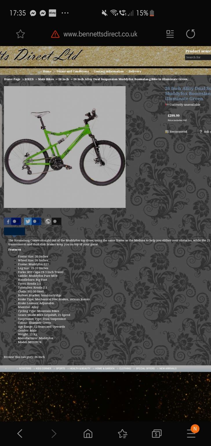 Muddyfox Boomslang mountain bike in BS14 Bristol for 200.00 for