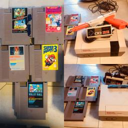Original Nintendo 8-bit
Från 90-tal
Allt funkar som de ska!
*5 spel
*2 handkontroller
*alla kablarna
*pistol till Duck Hunt 