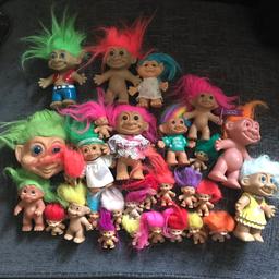 had these when I was little two of the trolls hairs have had to be super glued but other then that they are fine.

The big troll head was from a bubble bath

four of the trolls are the original Russ trolls