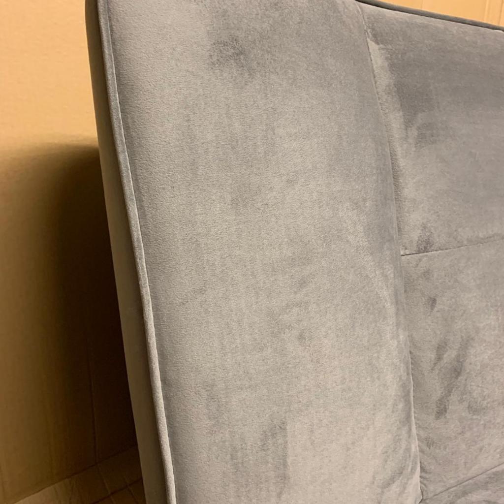 Genoa Grey Velvet Sofa Bed Chromium Legs in M350BN Failsworth für £ 140