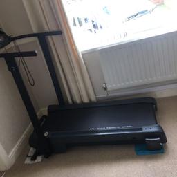 Treadmill in used condition . Does have manual incline on it does pulse as well and has a cut off cord . Little mark on the side as you can see in photo still works great no problems with it . Does fold flat for Storage . Heavy.  Collection only