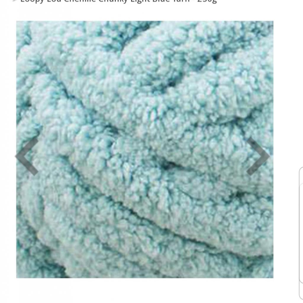 Loopy Lou Chenille Chunky Light Blue Yarn. in B33 Birmingham for