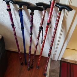 6 ladies walking sticks. to collect. open to offers. hemsworth.
