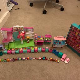 All in VGC. Includes roughly 90 shopkins (various series) plus two dolls, display cabinet and a couple of sets.