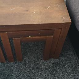 good tables has some Mark's but still good one of the legs on the small one need to be tight