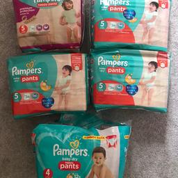 BRAND NEW/ UNOPENED
*Pampers premium protection nappy pants size 5, pack of 30 for £6 (SOLD)

*Pampers baby-dry nappy pants size 5 , pack of 36 for £6 each or all 3 packs for £15 (SOLD)

*Pampers baby-dry nappy pants size 4 , opened pack 41 left in the pack. £6


Collection only from w5