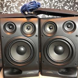 Subwoofer has built in amp which connects to speakers, it can be connected to any aux Tv, phone, MP3 player etc (cable included). Had it connected to Tv, sounds great with deep bass and I can demonstrate before purchase.