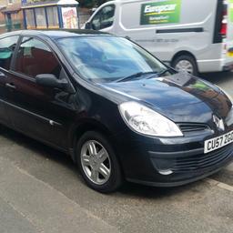 RENAULT CLIO 1.5 DCI 2008 BLACK 3 DOOR 115K STARTS AND DRIVES SPOT ON , IN GOOD CONDITION FOR AGE, FEW MARKS AND DENTS NOTHING MAJOR, FEW MONTHS MOT AND TAX,CD PLAYER, ELECTRIC WINDOWS CENTRAL LOCKING, ELECTRIC MIRRORS, AC, POWER STEERING, 
TAX ONLY £30 YEAR , 
REAR TINTED WINDOWS, 
RING FOR MORE INFORMATION ON 07562930165