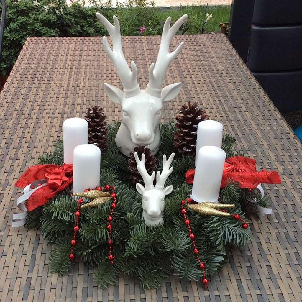 Adventskranz Hirsche Keramik DM 40 H 36 in 1150 Wien für 34,00 € zum Verkauf