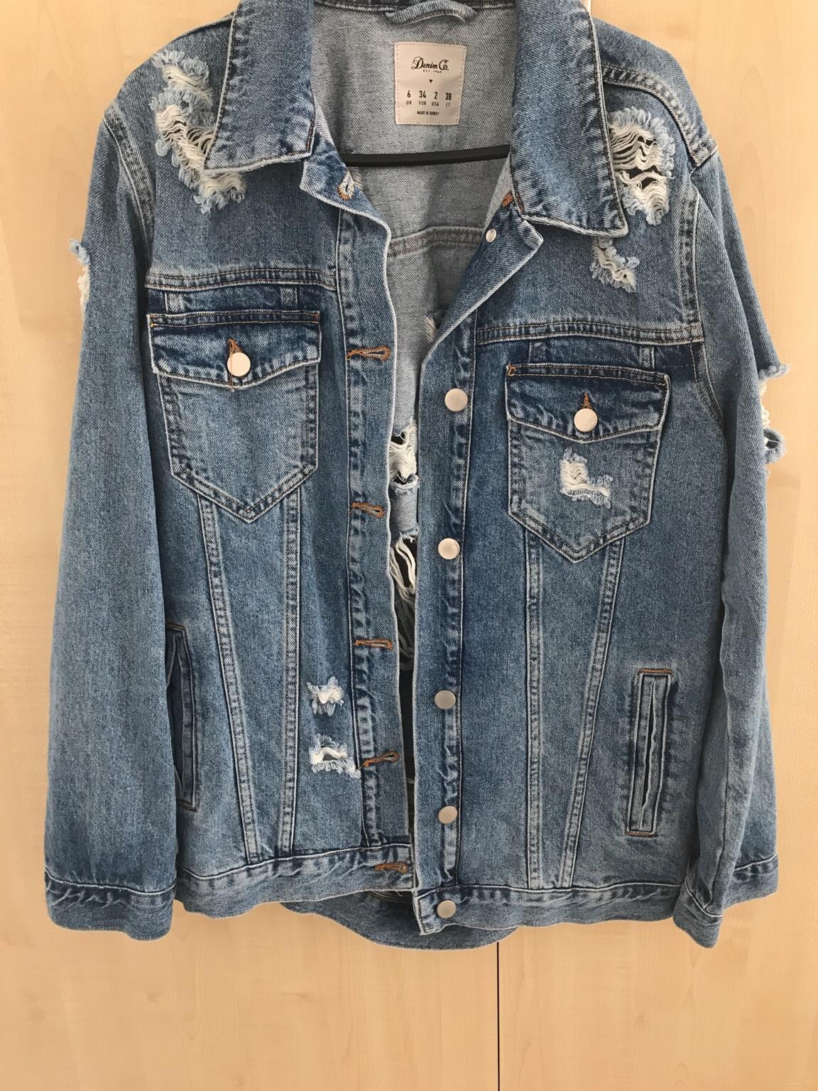 Primark oversized best sale ripped denim jacket