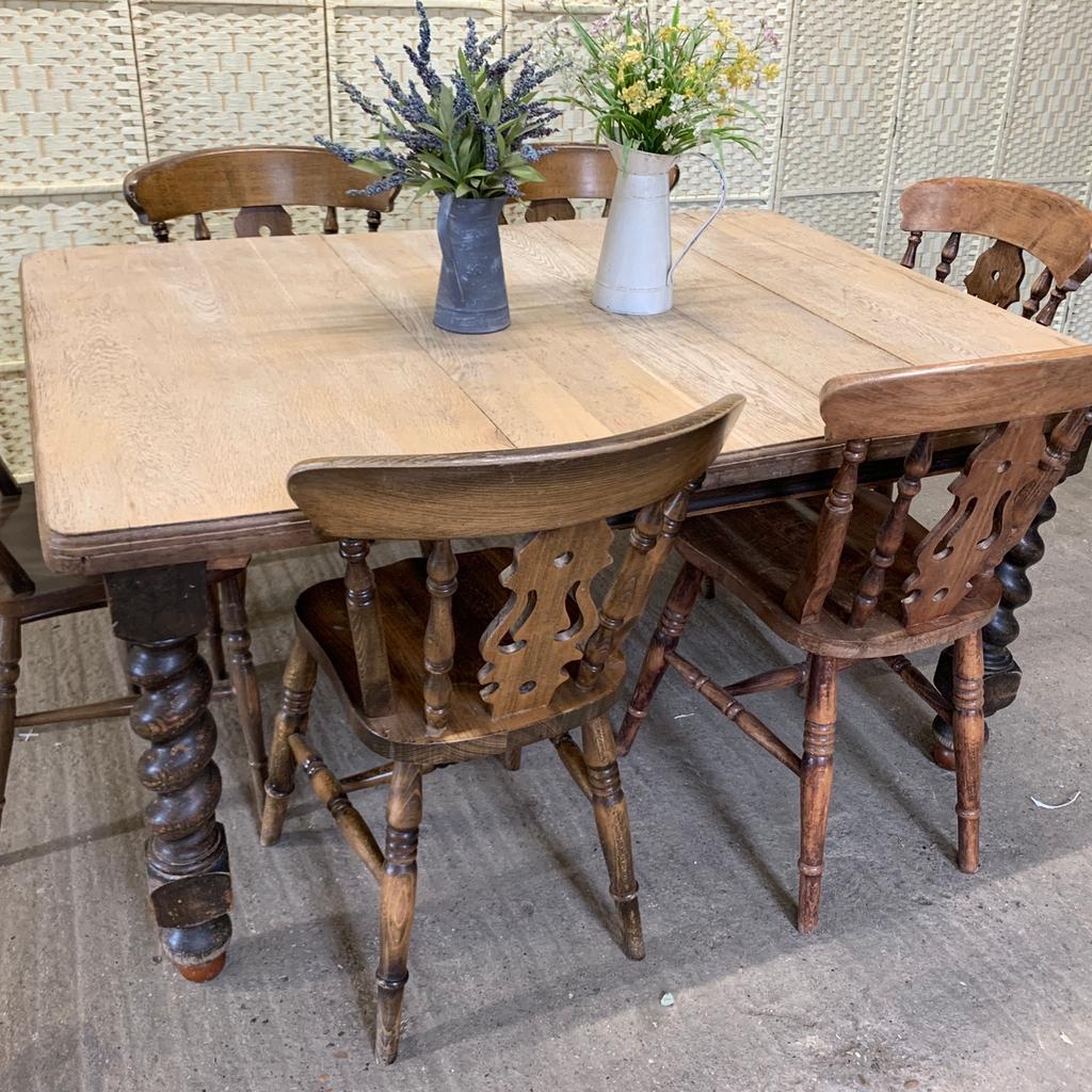Antique oak dining table and 6 chairs in MK18 Vale for £325.00 for sale ...