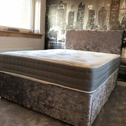 BRAND NEW CRUSHED DIVAN OPTIONAL BASES, HEADBOARDS AND MATTRESSES
AVAILABLE IN 4 COLOURS AT VERY LOW PRICE

Single £60
✴️Double £80
✴King £100

COLOURS AVAILABLE

✴️Champagne(Gold)
✴️Black
✴️Silver(Steel)
✴️Royal Blue

Head Board £60 And Drawers £20 (each)

DIFFERENT MATTRESS OPTIONS AVAILABLE

💬WHATSAPP = 07566808408
☎️CALL = 01617913101