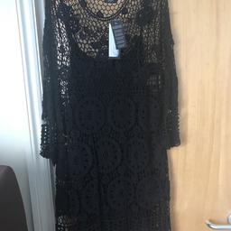 Black Crochet Dress with Black T Shirt Dress Underneath. Size Extra Large. Long Sleeves.
Tags On. Collection Only.