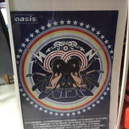 Vintage Oasis Tour poster excellent condition as kept in frame not creased . Collection or local delivery
