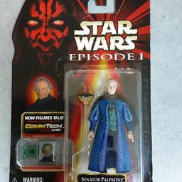 1998 Star Wars Episode 1 Senator Palpatine in original packaging.  Packaging has signs of shelf wear. Viewing welcome. More figures available.