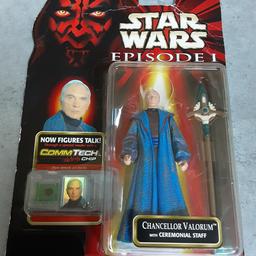 1998 Star Wars Episode 1 Chancellor Valorum in original packaging. Packaging has signs of shelf wear. Viewing welcome. More figures available.