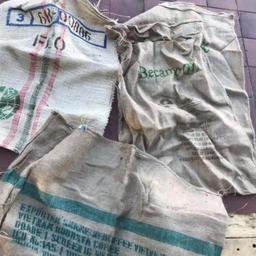 Large vintage hessian coffee sacks

Random designs

Measure approximately 36” x 24”

Ideal for many projects including cushions, beanbags, covers, storage, curtains, upholstery, garden furniture etc

Collection only from Brighton

12 available in total

£2.75 each or 4 for £10