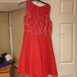 Size 14 red dress with under skirt worn once