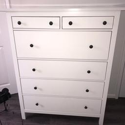 White Ikea drawers in brilliant condition, with 2 years of use and only slight scratches from usage that aren’t at all noticeable. 
RRP £199.

Collect only