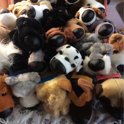 Immaculate condition of soft toy dogs in toy dog bed