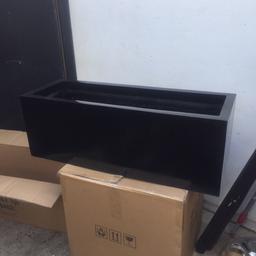 Brand new Gloss Black Fibreglass Trough Planter
Large - H35cm x W35cm x L100cm (13.7x13.7x39.3ins)

Only £70 grab a bargain from primrose any questions feel free to ask thanks
