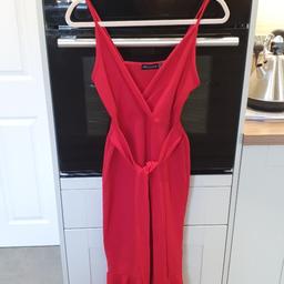 red pretty little thing midi dress size 12