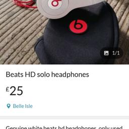 Genuine white Dr dre beats headphones, case included & original box.
Used a few times, good condition
Collection only