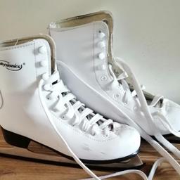 White ice skating boots size 4
